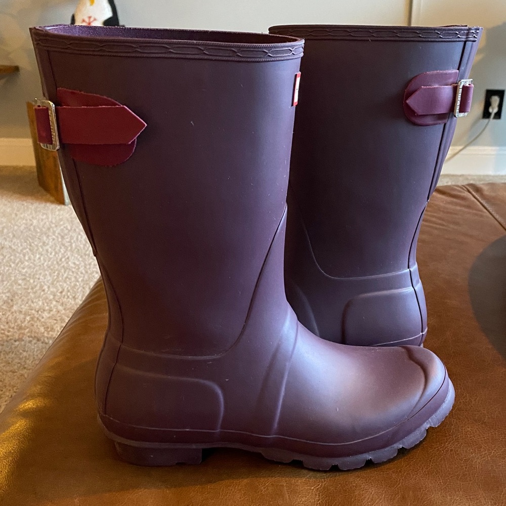 Hunter original short adjustable back rain boot